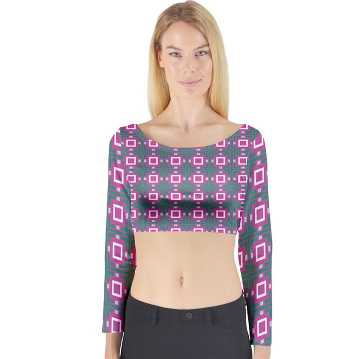 DF Izpilikua Estili Long Sleeve Crop Top