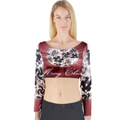 Merry Christmas Ornamental Long Sleeve Crop Top by christmastore