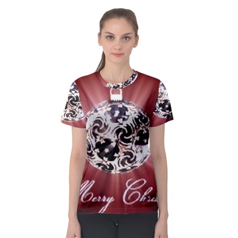 Merry Christmas Ornamental Women s Sport Mesh Tee by christmastore