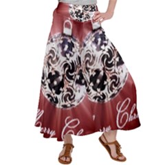 Merry Christmas Ornamental Satin Palazzo Pants