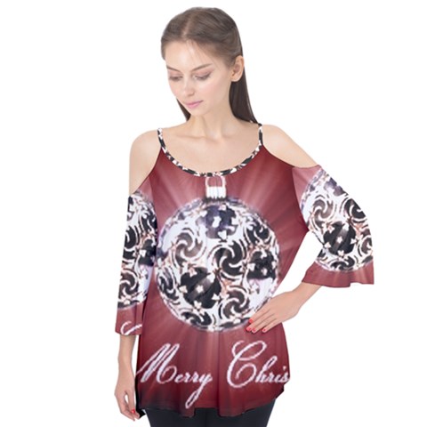 Merry Christmas Ornamental Flutter Tees by christmastore