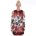 Merry Christmas Ornamental Velvet Long Sleeve Shoulder Cutout Dress View2