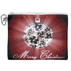 Merry Christmas Ornamental Canvas Cosmetic Bag (xxl) by christmastore