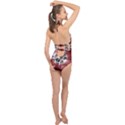 Merry Christmas Ornamental Halter Front Plunge Swimsuit View2