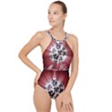 Merry Christmas Ornamental High Neck One Piece Swimsuit View1