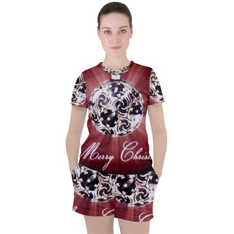 Merry Christmas Ornamental Women s Tee And Shorts Set by christmastore