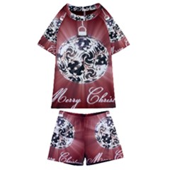 Merry Christmas Ornamental Kids  Swim Tee And Shorts Set by christmastore