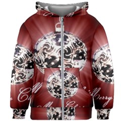 Merry Christmas Ornamental Kids  Zipper Hoodie Without Drawstring