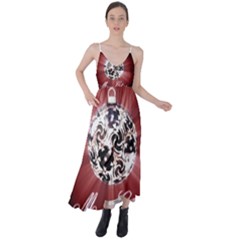 Merry Christmas Ornamental Tie Back Maxi Dress