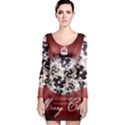 Merry Christmas Ornamental Long Sleeve Bodycon Dress View1