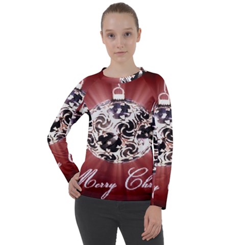 Merry Christmas Ornamental Women s Long Sleeve Raglan Tee by christmastore