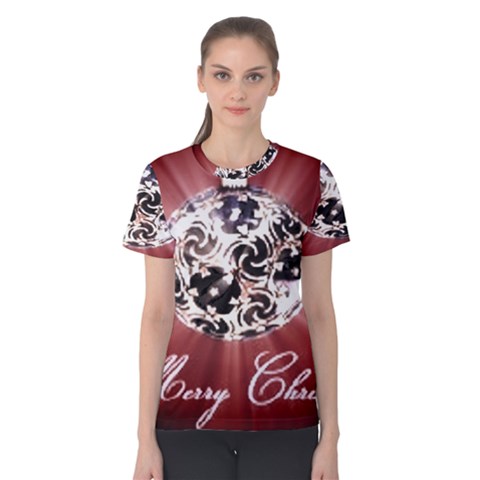 Merry Christmas Ornamental Women s Cotton Tee by christmastore