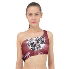 Merry Christmas Ornamental Spliced Up Bikini Top  by christmastore