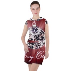 Merry Christmas Ornamental Drawstring Hooded Dress