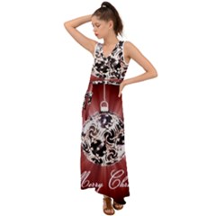 Merry Christmas Ornamental V-neck Chiffon Maxi Dress by christmastore