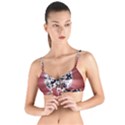 Merry Christmas Ornamental Tie Up Cut Bikini Top View1