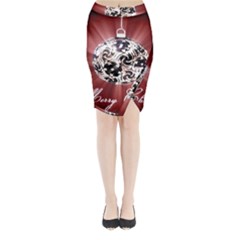 Merry Christmas Ornamental Midi Wrap Pencil Skirt