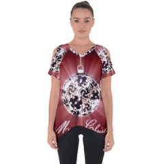 Merry Christmas Ornamental Cut Out Side Drop Tee by christmastore