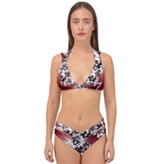 Merry Christmas Ornamental Double Strap Halter Bikini Set