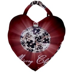 Merry Christmas Ornamental Giant Heart Shaped Tote