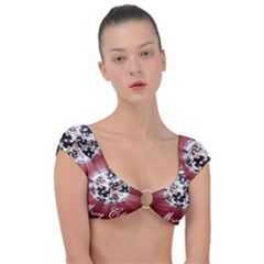 Merry Christmas Ornamental Cap Sleeve Ring Bikini Top