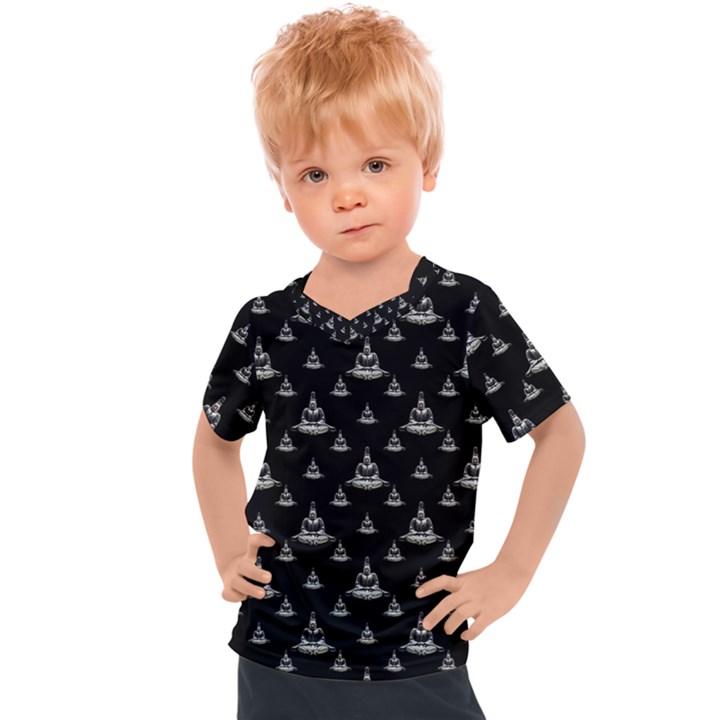 Buddhism Motif Print Pattern Design Kids  Sports Tee