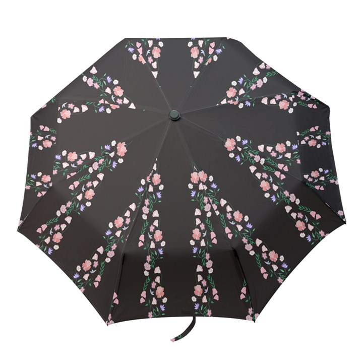 I Love Pink Flowers 1 Folding Umbrellas