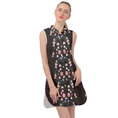 I Love Pink Flowers 1 Sleeveless Shirt Dress by printondress