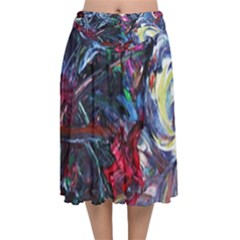 Eden Garden 1 2 Velvet Flared Midi Skirt by bestdesignintheworld