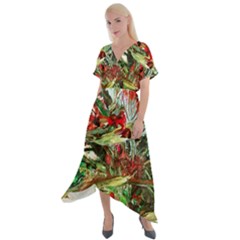 Eden Garden 1 3 Cross Front Sharkbite Hem Maxi Dress