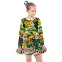 Alice Walk 1 1 Kids  Long Sleeve Dress by bestdesignintheworld