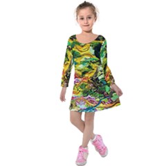 Alice Walk 1 1 Kids  Long Sleeve Velvet Dress by bestdesignintheworld