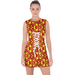 Rby-b-8-6 Lace Up Front Bodycon Dress by ArtworkByPatrick