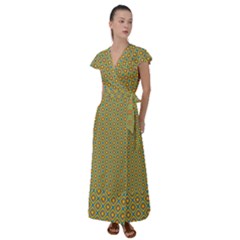 Df Danny s Dance Flutter Sleeve Maxi Dress by deformigo