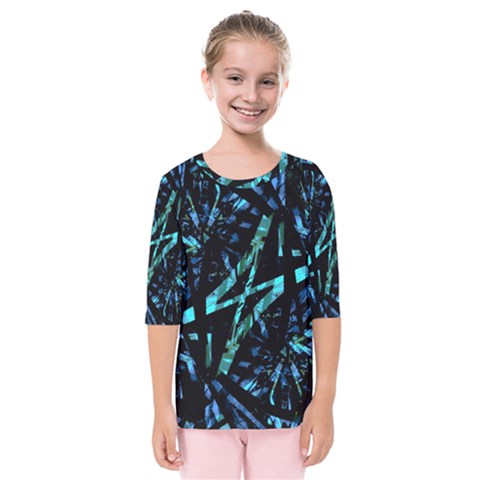 Modern Abstract Geo Print Kids  Quarter Sleeve Raglan Tee by dflcprintsclothing