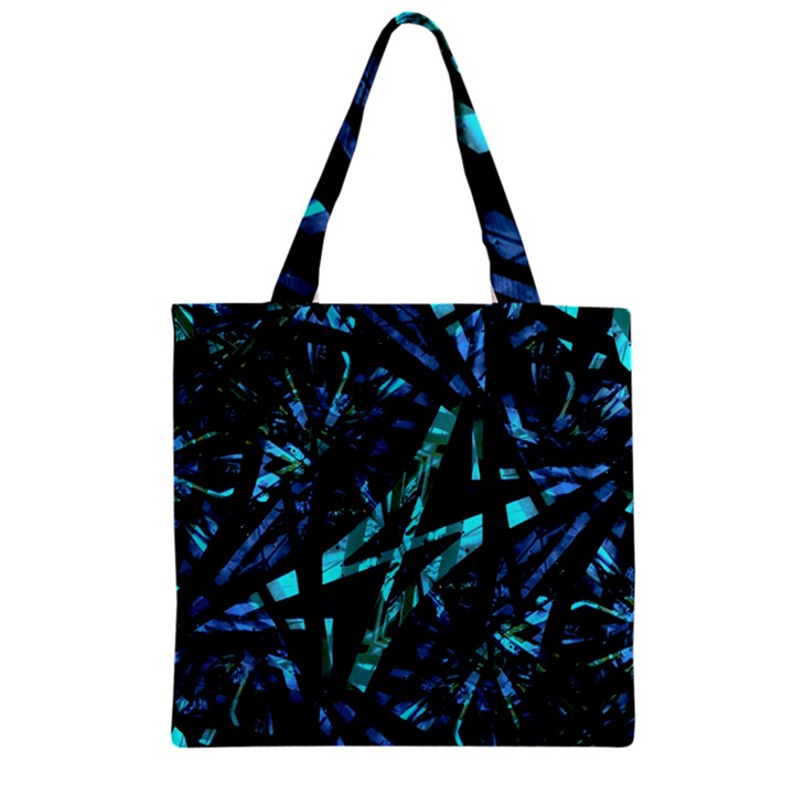 Modern Abstract Geo Print Zipper Grocery Tote Bag