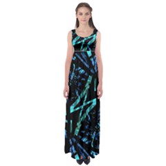 Modern Abstract Geo Print Empire Waist Maxi Dress by dflcprintsclothing