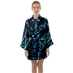 Modern Abstract Geo Print Long Sleeve Satin Kimono by dflcprintsclothing