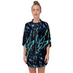 Modern Abstract Geo Print Half Sleeve Chiffon Kimono by dflcprintsclothing