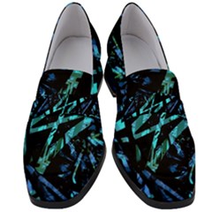 Modern Abstract Geo Print Women s Chunky Heel Loafers by dflcprintsclothing