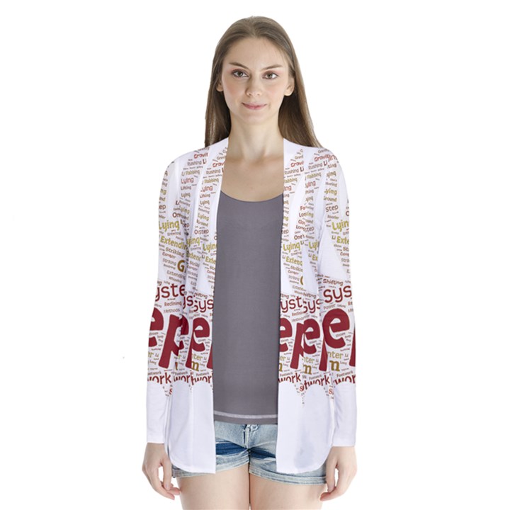 Fighting Golden Rooster  Drape Collar Cardigan