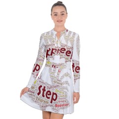 Fighting Golden Rooster  Long Sleeve Panel Dress