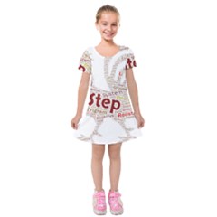 Fighting Golden Rooster  Kids  Short Sleeve Velvet Dress