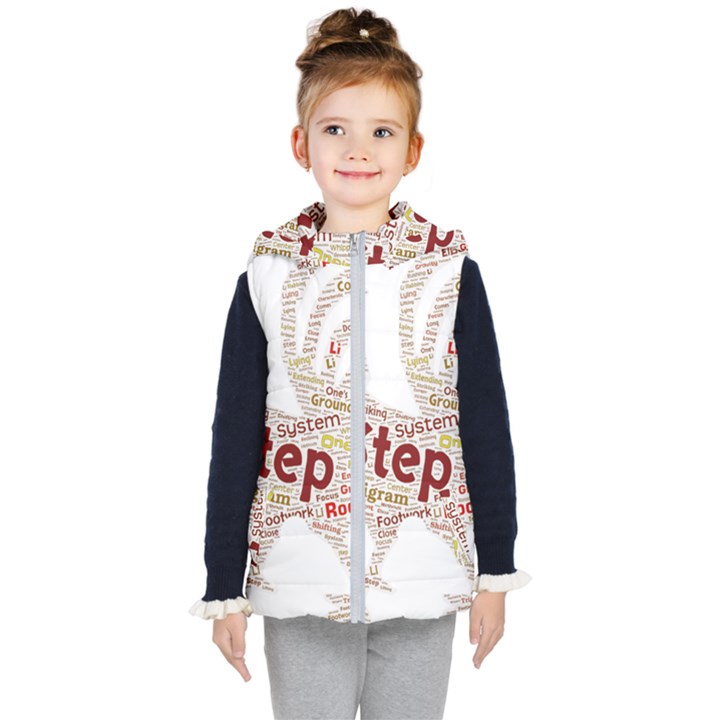 Fighting Golden Rooster  Kids  Hooded Puffer Vest