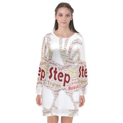 Fighting Golden Rooster  Long Sleeve Chiffon Shift Dress  by Pantherworld143