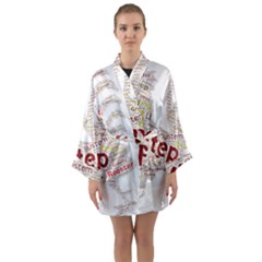 Fighting Golden Rooster  Long Sleeve Satin Kimono by Pantherworld143