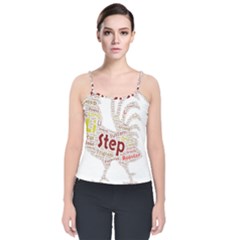 Fighting Golden Rooster  Velvet Spaghetti Strap Top