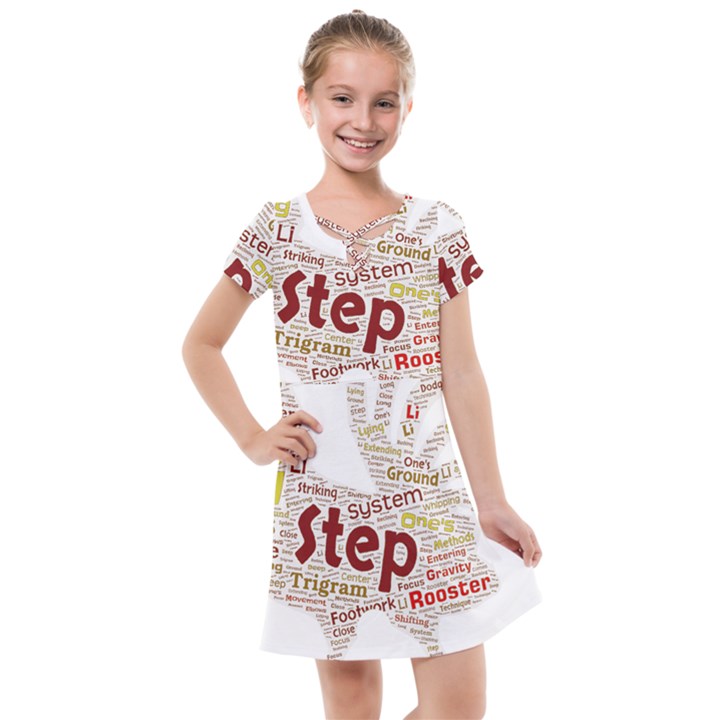 Fighting Golden Rooster  Kids  Cross Web Dress