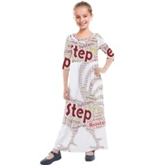 Fighting Golden Rooster  Kids  Quarter Sleeve Maxi Dress by Pantherworld143