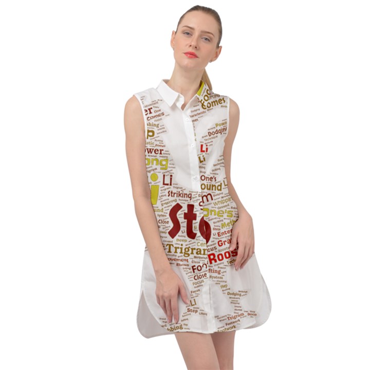 Fighting Golden Rooster  Sleeveless Shirt Dress